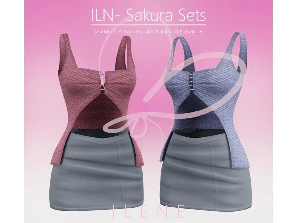 Mix ILN Sakura Set by ilenes4 - The Sims 4 Custom Content