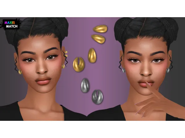 Alpha MINI HOOP EARRINGS SET by NataliS - The Sims 4 Custom Content