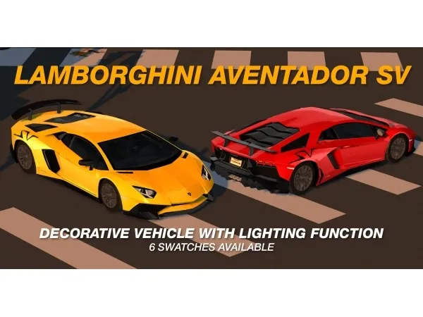 Alpha TylerW Cars 2016 Lamborghini Aventador SV - The Sims 4 Custom Content