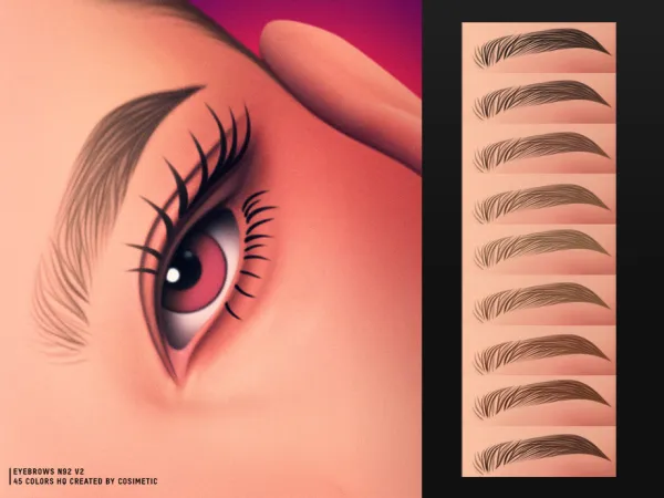 Maxis Match Eyebrows N92 V2 by cosimetic - The Sims 4 Custom Content