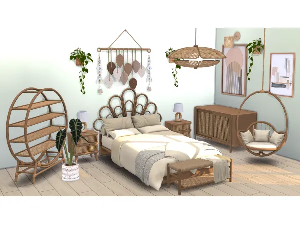 Alpha Boho Bedroom - The Sims 4 Custom Content