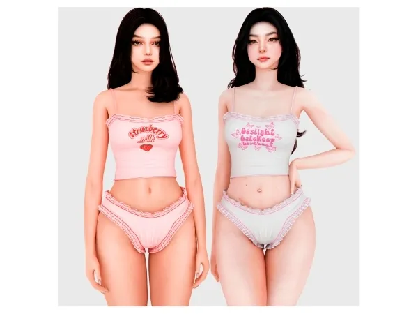 Alpha Miko Sleep Wear Outfit - The Sims 4 Custom Content