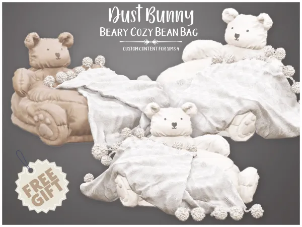 Alpha dust bunny bears cozy bean bag - The Sims 4 Custom Content