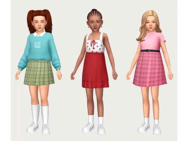 Maxis Match dress conversions by casteru - The Sims 4 Custom Content