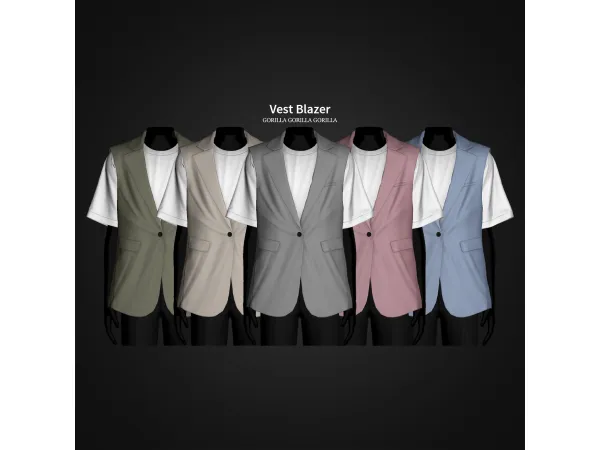 Alpha Vest Blazer by gorillax3 - The Sims 4 Custom Content