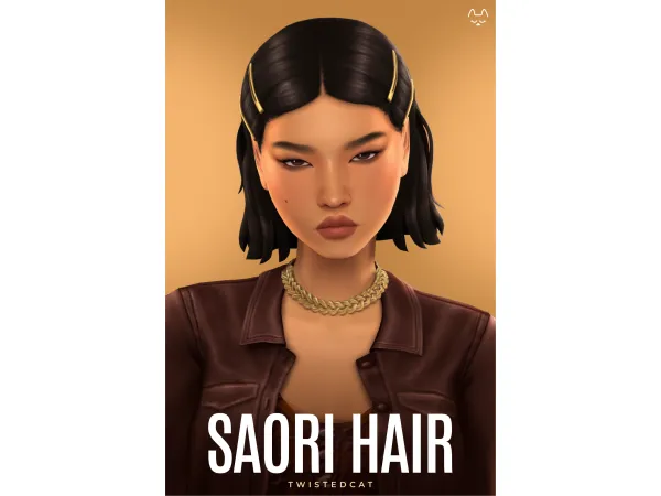 Maxis Match Saori Hair by TwistedCat - The Sims 4 Custom Content