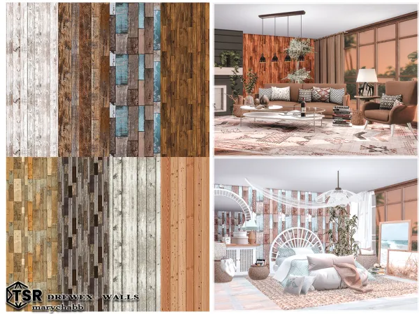 Mix Drewex Walls - The Sims 4 Custom Content