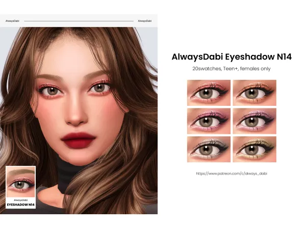 Alpha Eyeshadow N14 by [AlwaysDabi] Eyeshadow N14 - The Sims 4 Custom Content