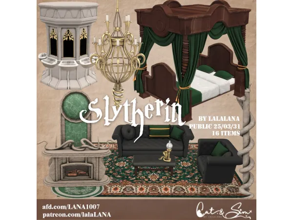 Maxis Match The Magic World Slytherin PART by lalalana - The Sims 4 Custom Content