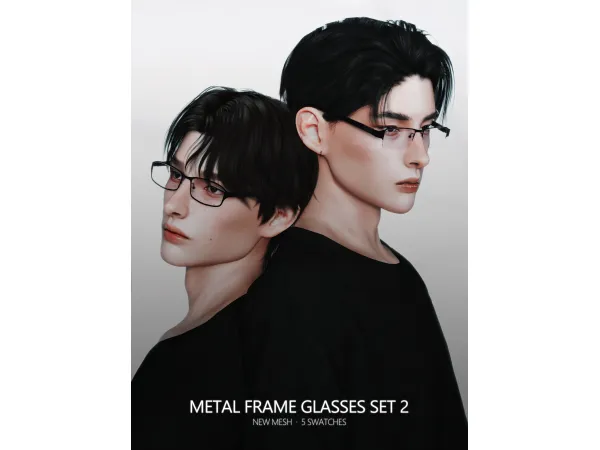 Alpha [RONA] Metal Frame Glasses Set 2 - The Sims 4 Custom Content