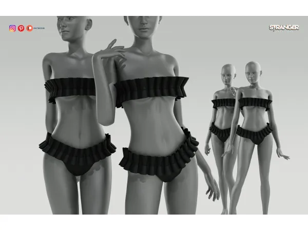 Maxis Match Espresso Swimsuit by strangercreations - The Sims 4 Custom Content