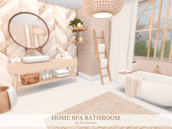 Mix Home Spa Bathroom by blustersims - The Sims 4 Custom Content