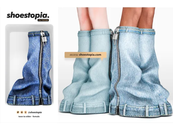 Shoestopia. - Elas Pintawn Denim Shark Boots