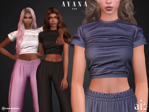 Alpha AYANA top by ali - The Sims 4 Custom Content