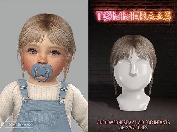 Alpha TØMMERAAS Anto Wednesday Hair Conversion for Infants (79) - The Sims 4 Custom Content