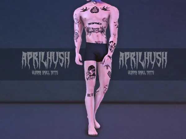 Mix [aprilhush] gloomy small tatts - The Sims 4 Custom Content