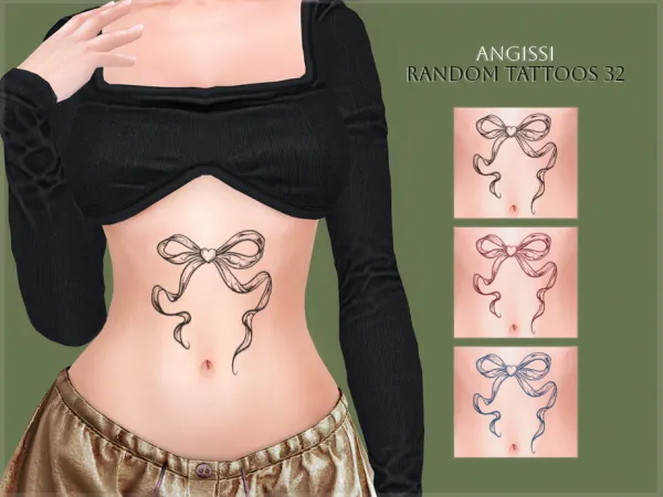 Mix Random tattoos 32 by ANGISSI - The Sims 4 Custom Content