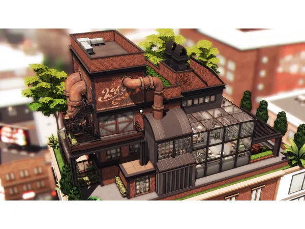 Maxis Match Industrial LoftPenthouse by PlumbobKingdom - The Sims 4 Custom Content