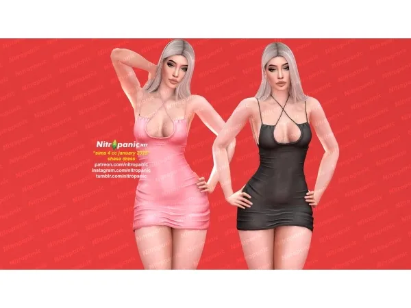 Alpha Nitropanic_Shasa Dress - The Sims 4 Custom Content