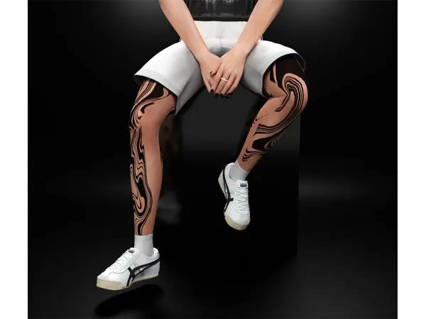 Mix TATTOO PARADOX SOLO LEG - The Sims 4 Custom Content