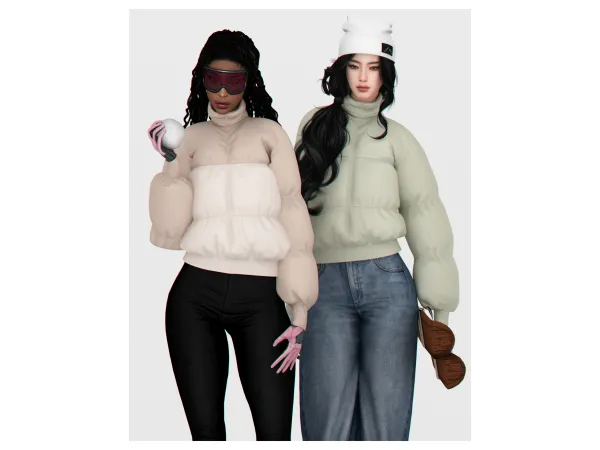 Mix Athena Puffer Jacket by backtrackcc - The Sims 4 Custom Content