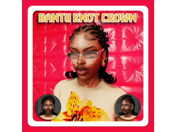 Alpha BANTU KNOT CROWN by khadijah551 - The Sims 4 Custom Content