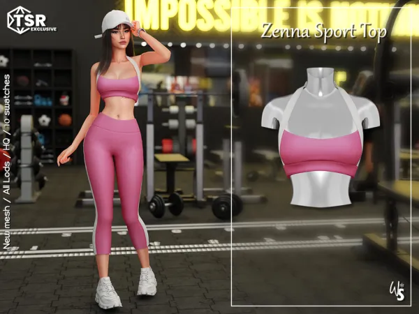 Mix Zenna Sport Top by WisteriaSims - The Sims 4 Custom Content