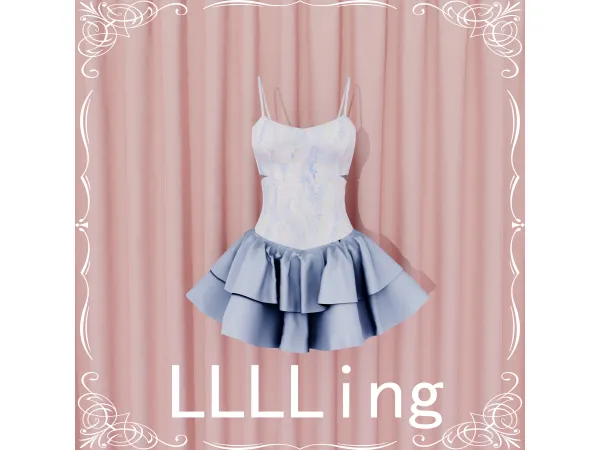 Mix 230921 Dress_F by LLLLing - The Sims 4 Custom Content