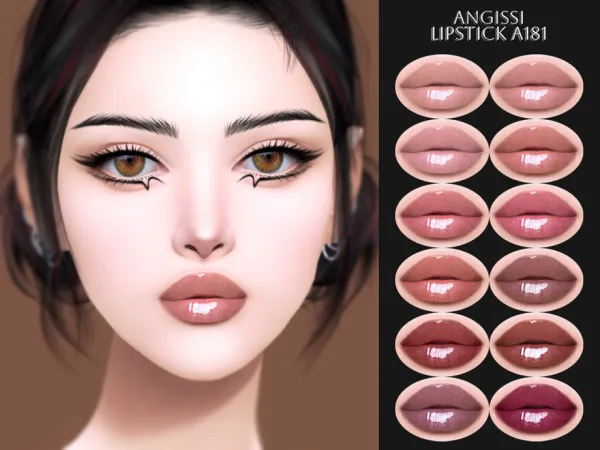 Mix Lipstick A181 by ANGISSI - The Sims 4 Custom Content