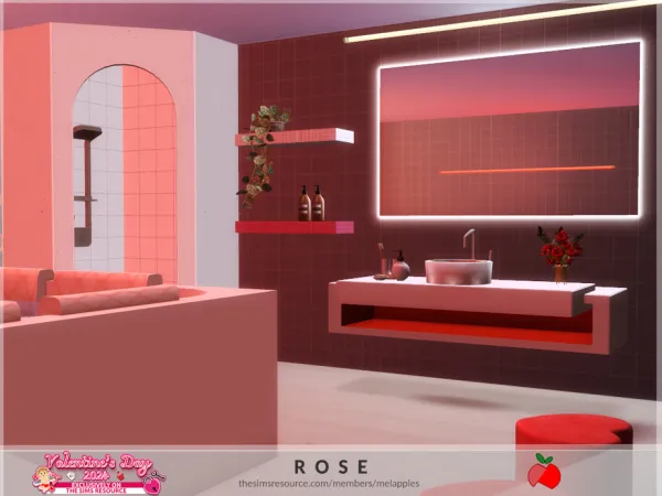 Maxis Match Rose bathroom by melapples - The Sims 4 Custom Content