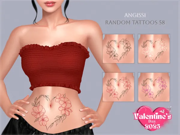 Mix Random tattoos 58 by ANGISSI - The Sims 4 Custom Content