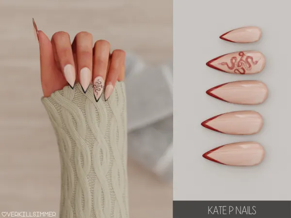 Alpha Kate P nails - The Sims 4 Custom Content