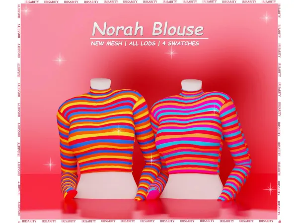 Mix Norah Blouse by Irisarity - The Sims 4 Custom Content