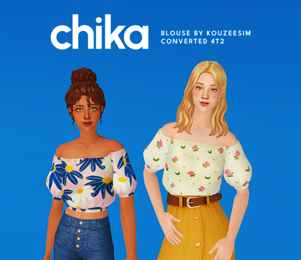 solar kouzeesim chikaBlouse by simsfinds - The Sims 2 Custom Content