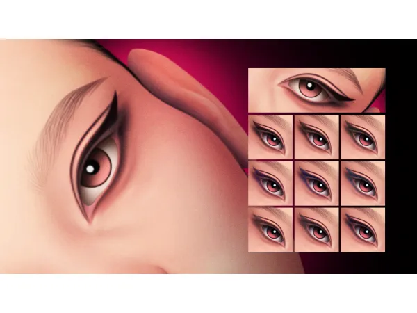 Maxis Match EVELYN WINGED LINER MC02 V1 by Cosimetic - The Sims 4 Custom Content