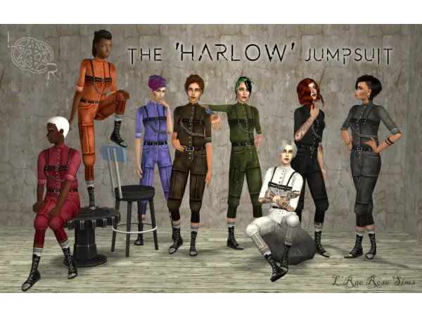 The Harlow Jumpsuit AF YAF Full Outfit ( ) L'Rae Rose Sims - The Sims 2 Custom Content