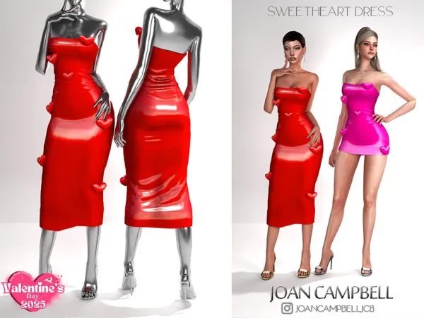 Alpha SWEETHEART DRESS by Joan Campbell Beauty - The Sims 4 Custom Content