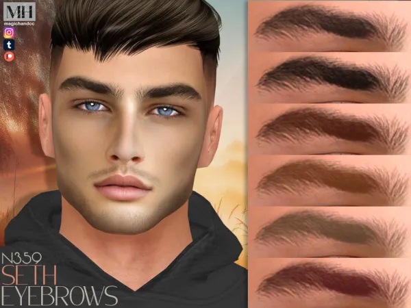 Alpha Seth Eyebrows N359 by MagicHand - The Sims 4 Custom Content