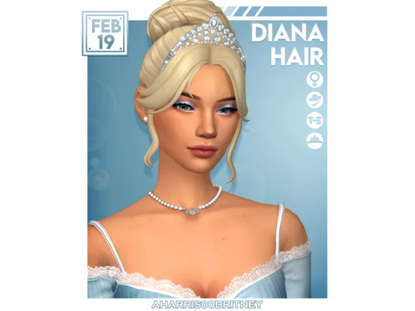 Maxis Match Diana Hair by aharris00britney - The Sims 4 Custom Content