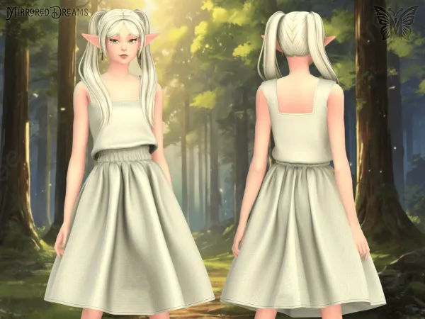Mix Dress Frieren Beyond Journey's End - The Sims 4 Custom Content