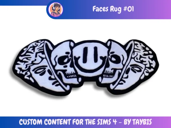 Mix Rug_Faces_1 by Taybis - The Sims 4 Custom Content