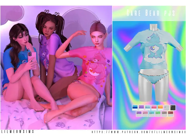 Mix CareBear Pjs - The Sims 4 Custom Content