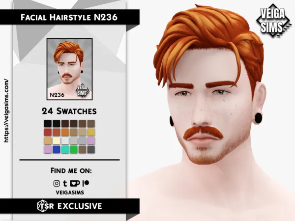 Maxis Match Facial Hair Style N236 by David_Mtv2 - The Sims 4 Custom Content