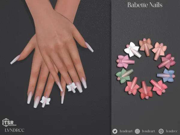 Mix Babette Nails by LVNDRCC - The Sims 4 Custom Content