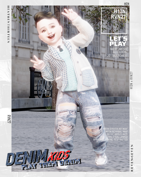 Alpha Toddler's High Street Retro Ripped Jeans by simsfinds - The Sims 4 Custom Content