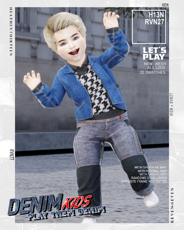 Alpha Toddler's Tactical Inspired Cargo Denim Jeans by simsfinds - The Sims 4 Custom Content