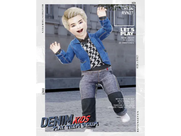 Alpha Toddler's Tactical Inspired Cargo Denim Jeans by heathenthirteen - The Sims 4 Custom Content