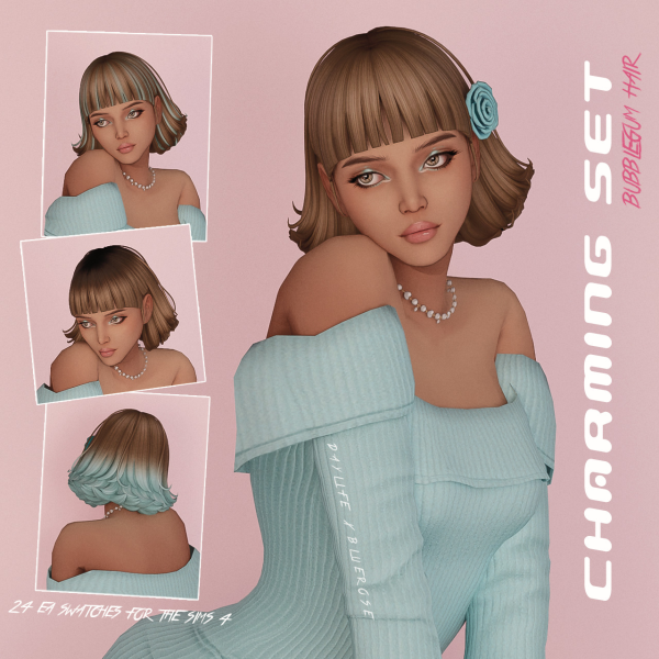 Maxis Match CHARMING SET Daylife x Bluerose Collab by simsfinds - The Sims 4 Custom Content