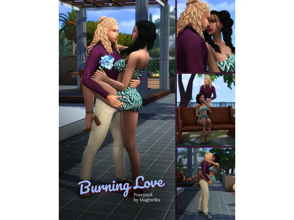 Mix Pose Pack Burning Love by Magmelka - The Sims 4 Custom Content