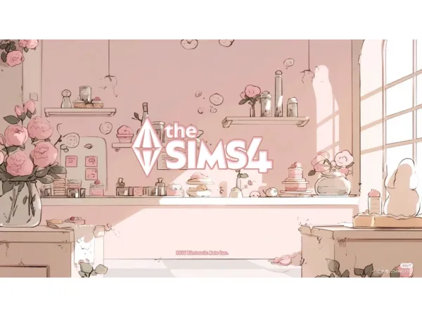Mix SERENA Pink Cafe opening screen OVERRIDE - The Sims 4 Custom Content